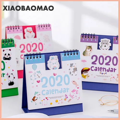 Мультяшный настольный мини-календарь 2020 креативный мультяшный маленький