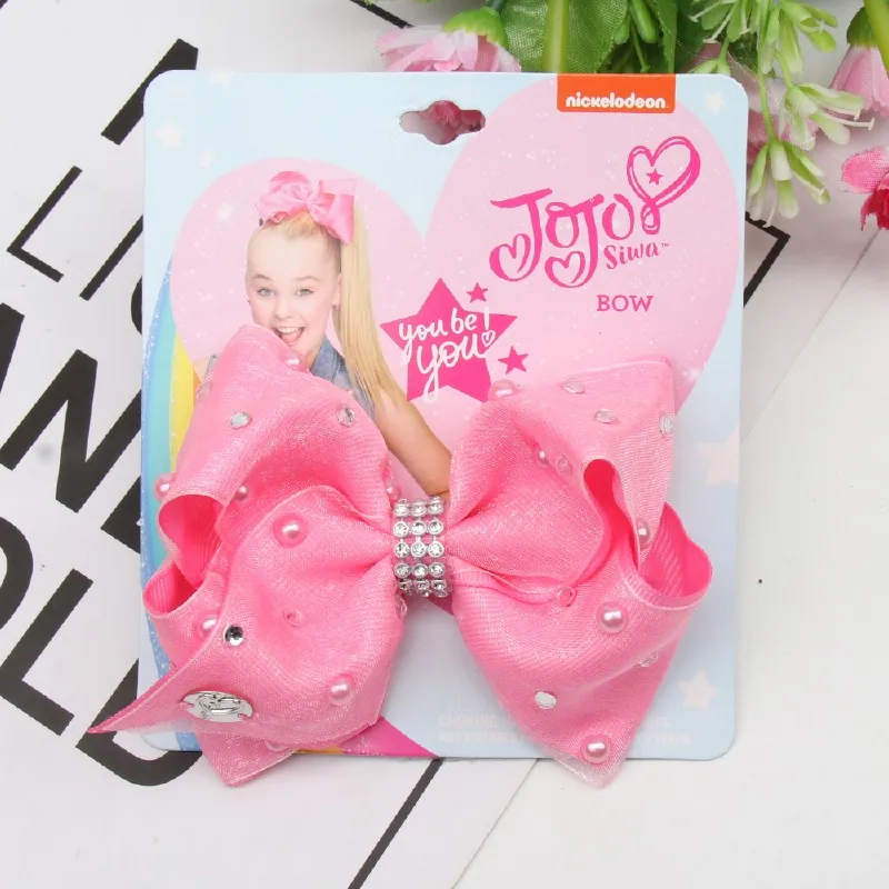 Ко Дню Святого Валентина 4 5 ''Jojo Siwa с бантом для девочек жемчужинами из
