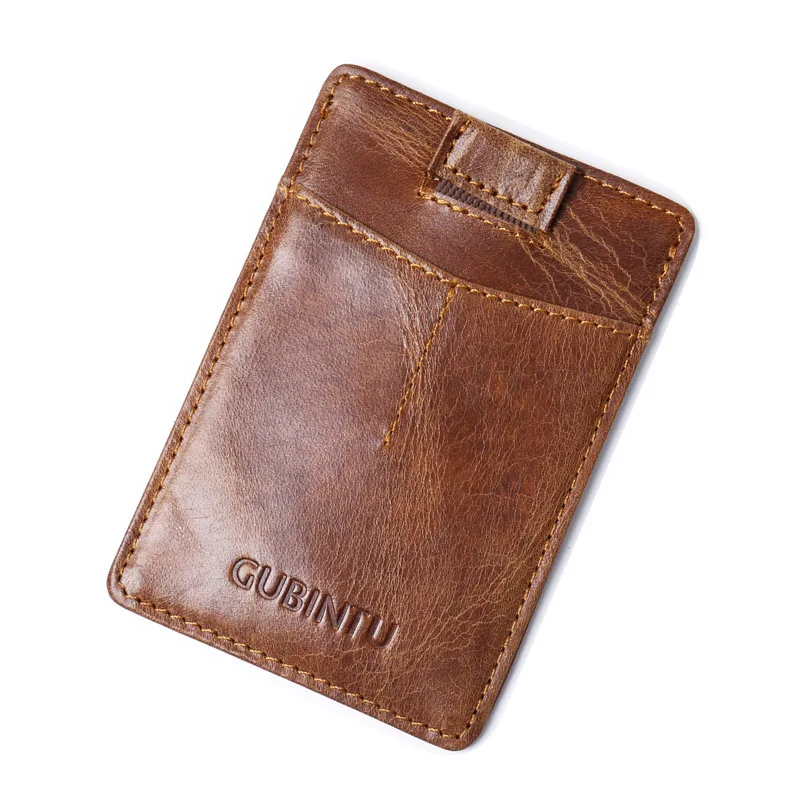Antimagnetic Genuine Leather RFID Creative Pull-out Ultra-Thin Card Holder Bank Credit Clip Set | Багаж и сумки