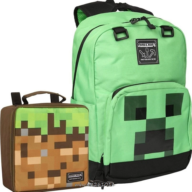Новинка рюкзак с тиле Minecraft Мультяшные принты школьная сумка для девочек и