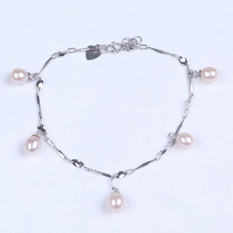 

S925 sterling silver chain freshwater pearl bracelet