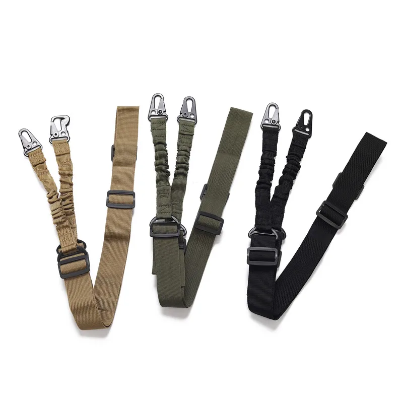 

New Black Wholesale outdoor multifunctional tactical sling two-point belt CS tactical strap double-point lanyard nylon task rope