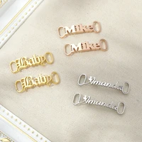 custom name shoe buckle personalized stainless steel nameplate buckie gold color charm shoe accessories fashion jewelry