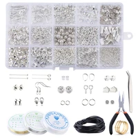 a set alloy jewelry making kit jewelry making tools copper wire spacer beads crimp beads earring hooks handmade craft supplies