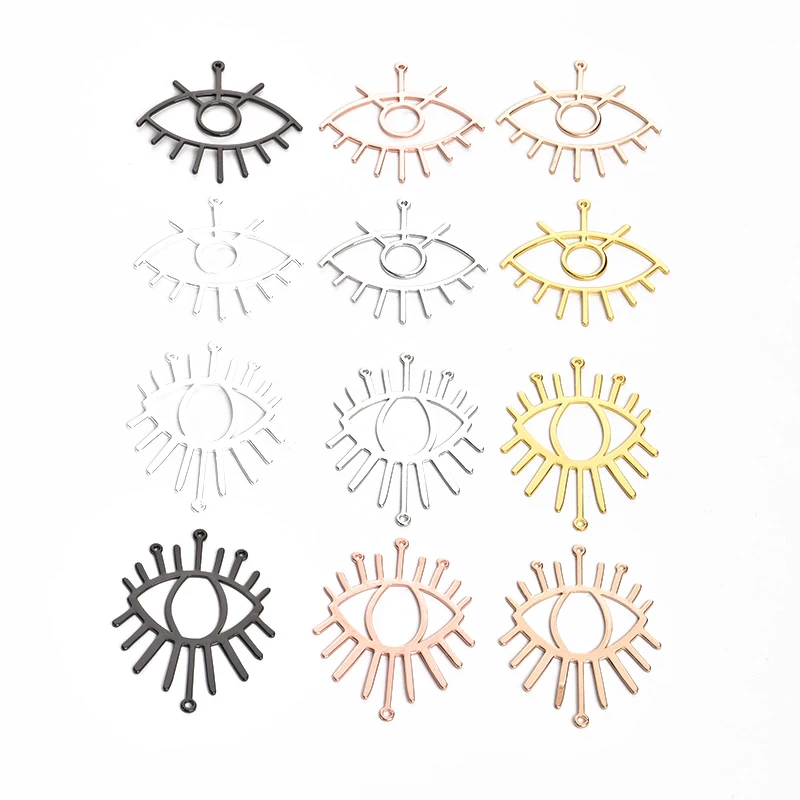 

Brass Pendant Hollow Demon Eye Pendant Hip Hop Big Eye Exaggerated Personalized Necklace Earring Accessories