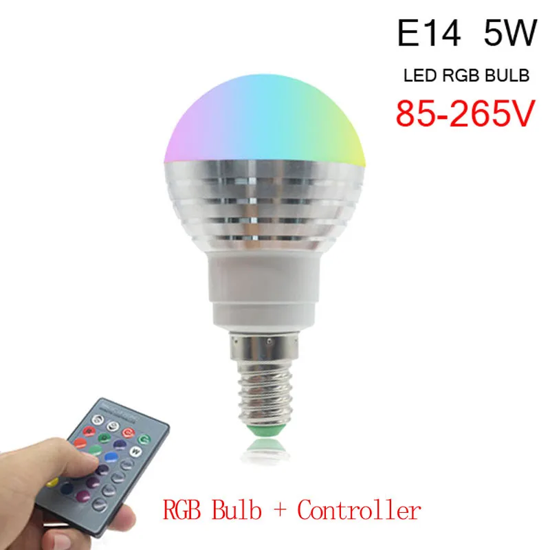 85-265V E27 E14 GU10 RGB светодиодный лампа 16 Цвет Magic Ночной светильник Настенный с