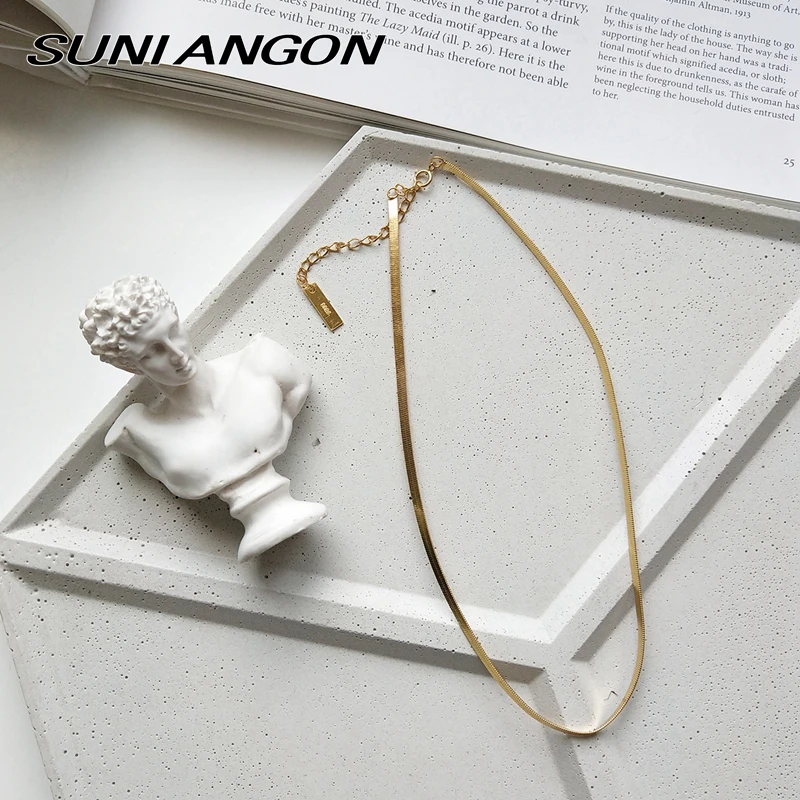 Женская цепочка из змеиной костей ожерелье стерлингового серебра 925 пробы с