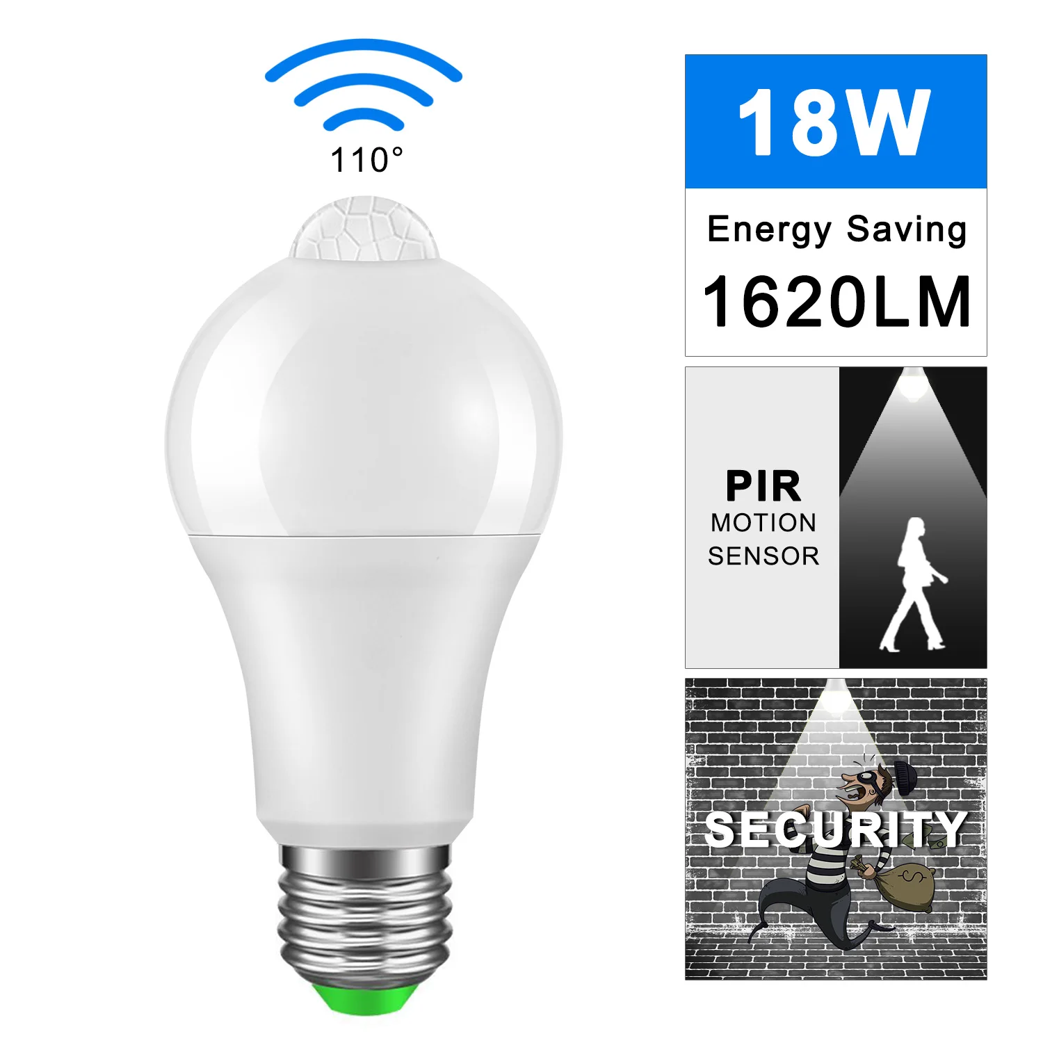IP42 светодиодный PIR сенсор лампа E27 12 Вт 18 AC 220 В 110 от сумерек до рассвета светильник