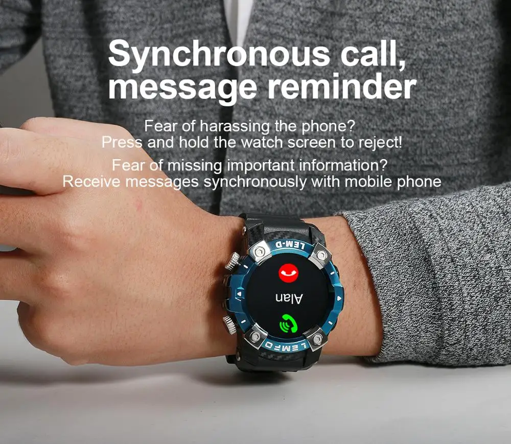 

LEMFO LEMD Smart Watch Men Wireless Bluetooth 5.0Earphone 2 In 1 360*360 HD Screen Sport Smart Watch For Android IOS Pre-sale