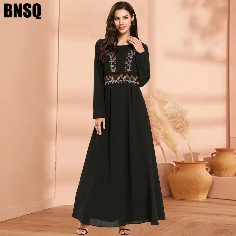 

BNSQ Abaya Dubai Muslim Hijab Dress For Women Moroccan Kaftan Caftan Turkish Dresses Prayer Islamic Clothing Robe Femme Oman