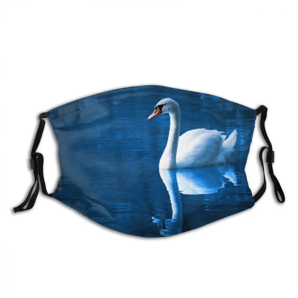 

Swan Animal Non Disposable Trendy Mouth Face Mask with Filter Windproof Dust Proof Earloop Protection Cover Respirator for Adult