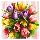 Алмазная 5D картина цветы цветных тюльпанов, полноразмернаякруглая вышивка крестиком, мозаика для домашнего декора, подарок, JCC