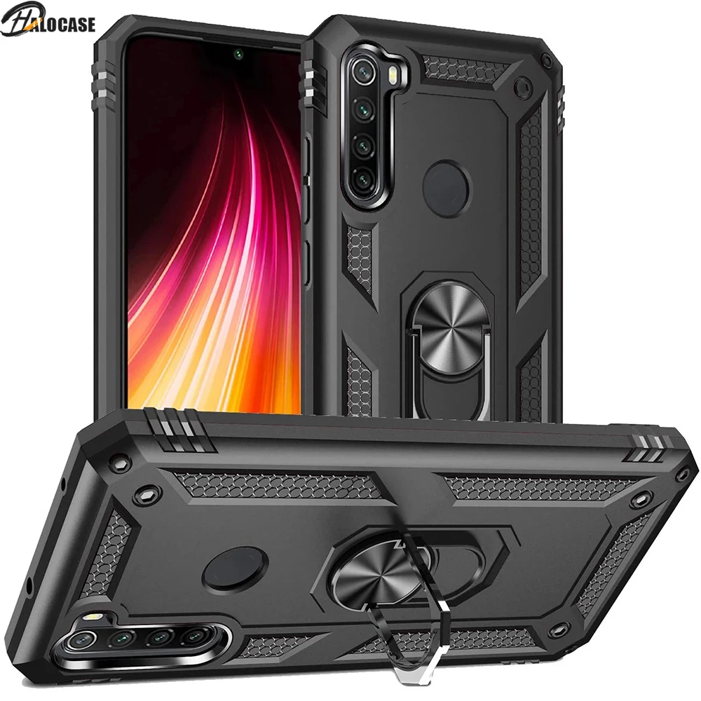 Чехол для Xiaomi Redmi Note 8 T армированный прочный военный противоударный магнитный