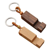 1pc creative lightweight slim design wooden mobile phone stand holder pendant keyring keychain fashion car key holder