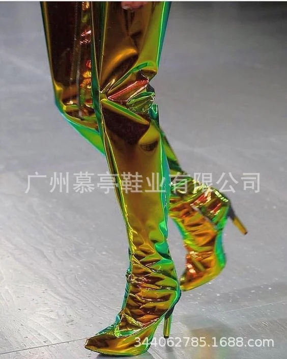 

Big fashion T-stage magic color sexy knee high boots