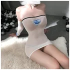 Новый сексуальный женский комбинезон в форме сердца, юбка на бедрах, боди, Высокоэластичный прозрачный эротический нарукавник с открытой спиной, пижамный комплект нижнего белья