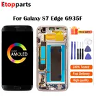 ЖК-экран для SAMSUNG Galaxy S7 Edge, ЖК-дисплей G935, G935F SM-G935F, сенсорный ЖК-экран, дигитайзер, стеклянная панель в сборе + рамка