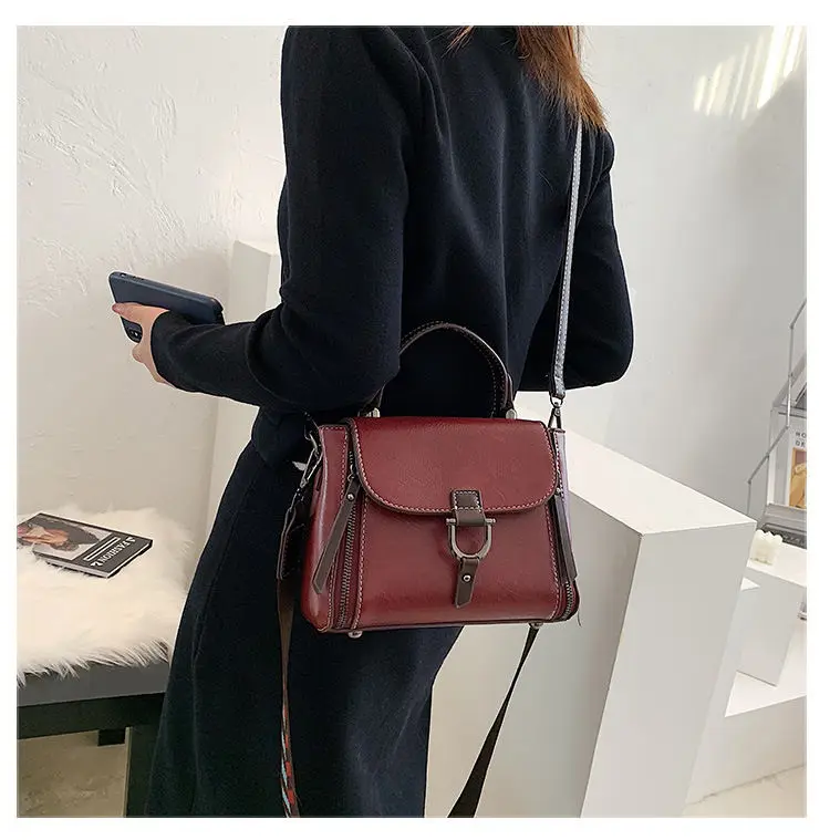 

PU Retro Ladies Leather Shoulder Bags Women's Handbag Casual Female Crossbody Bags for Girls Tote Bags Fashion Ladies Coin Purse