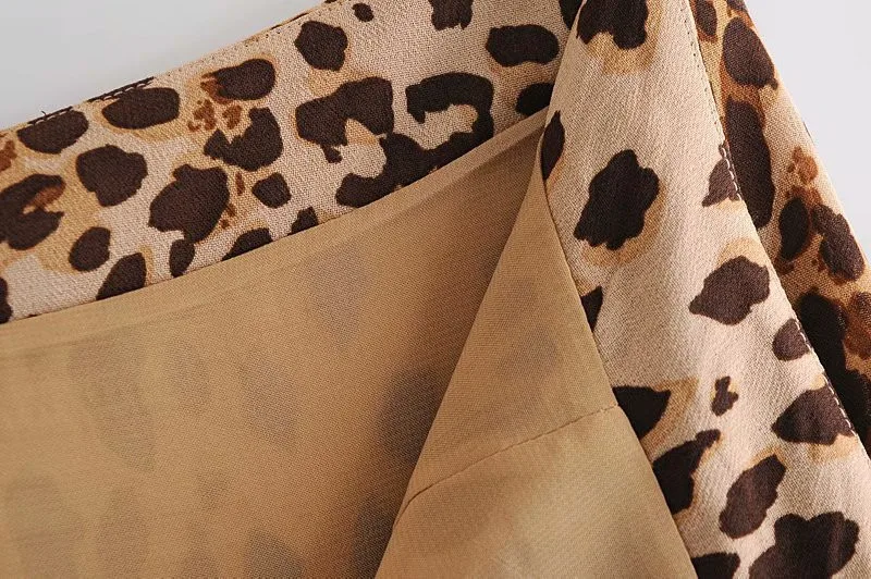 

Women Fashion Leopard Wrap Skirt Drawstring Skirt Ladies Stylish Skirt for Shopping Daily Wear Bodycon Bandage Short Skirts