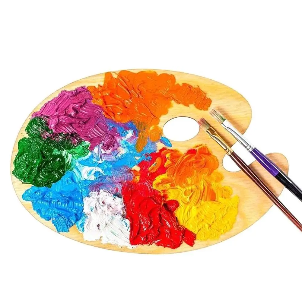 Дерево краски ing палитра Гладкий поднос товары для рукоделия отверстие плоская