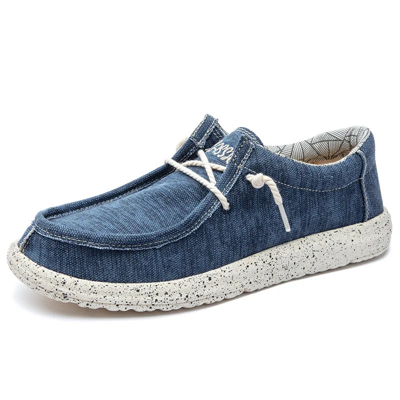 

2021New Summer Men's Canvas Shoes Fashion Casual Soft Breathable Beach Shoes Lightweight Slip-On Driving Loafers