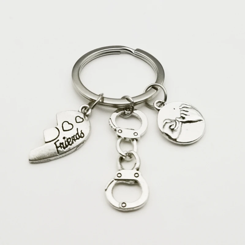 Новые парные брелки для ключей лучших друзей наручники любовь кулон брелок