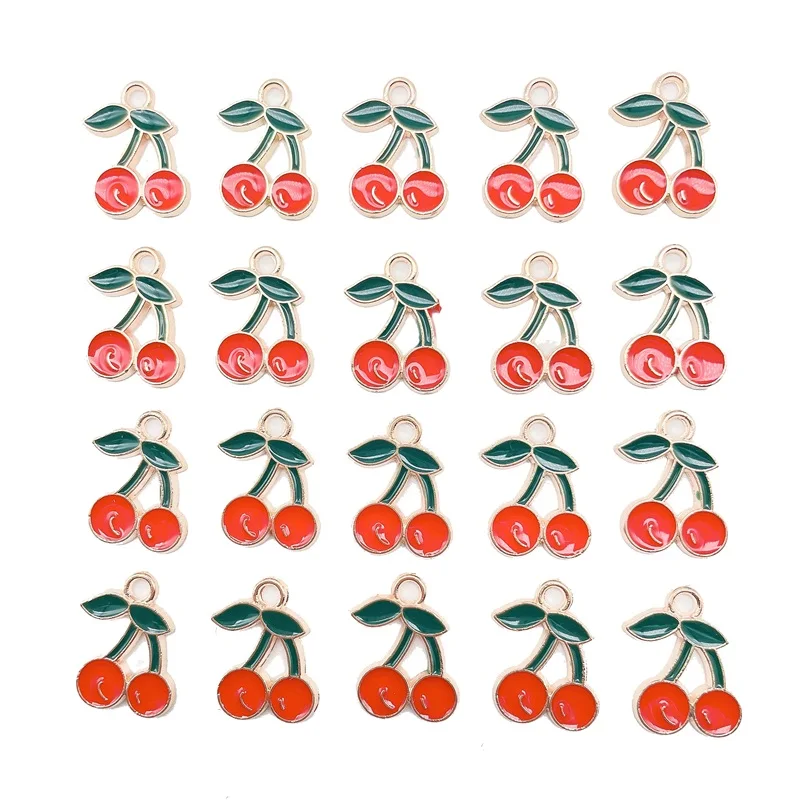 

Peixin 10pcs/Set Charms Fruit Cherry Pendant Crafts Making Findings Handmade Jewelry DIY for Earrings Bracelet Accessories