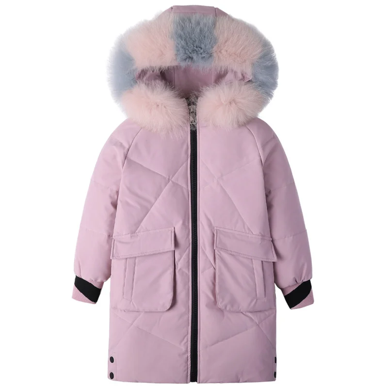 Пуховик зимний детский с натуральным мехом на минус 30 градусов |