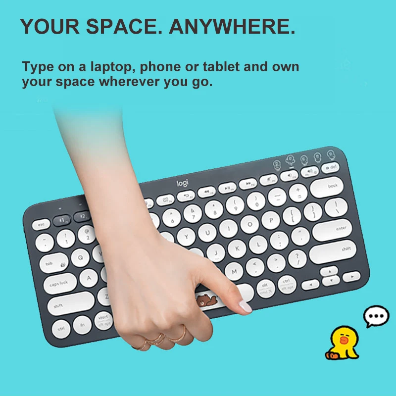 Logitech K380 многофункциональная беспроводная Bluetooth клавиатура linemate многоцветная