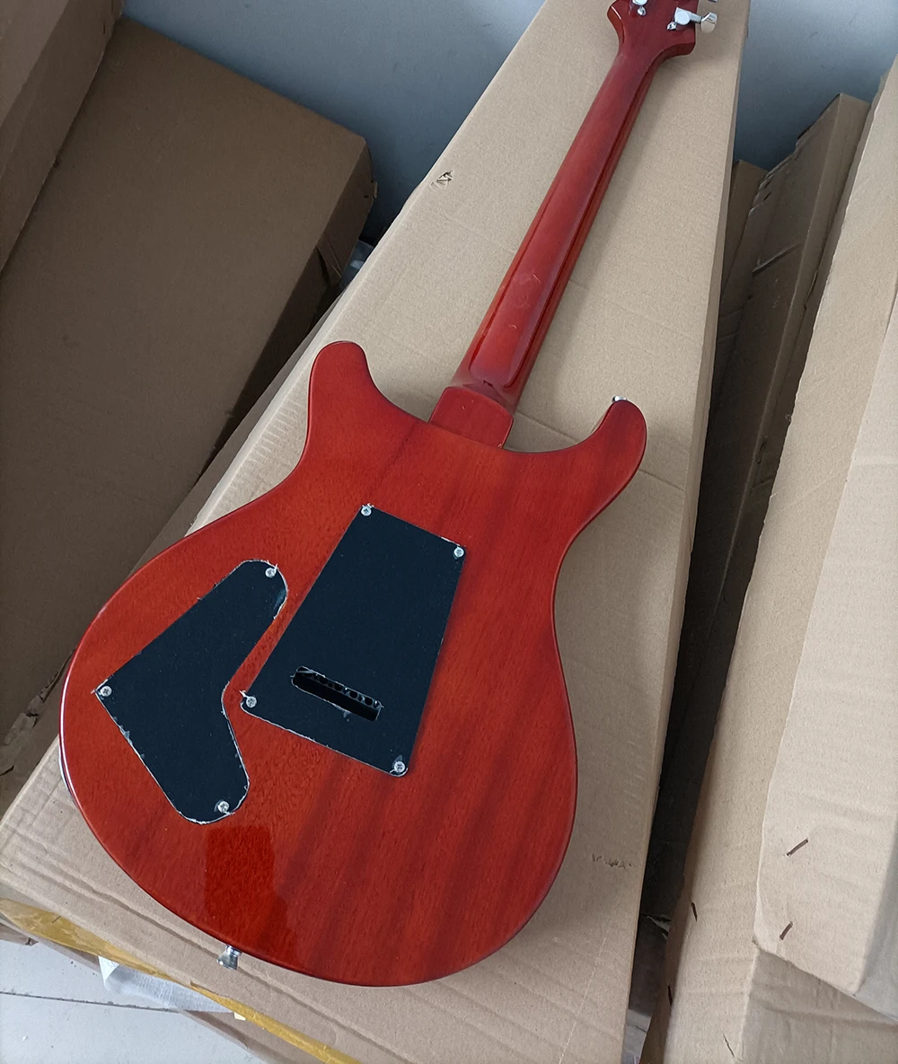 Free Shipping Two Colors 6 Strings Electric Guitar with Flame Maple Veneer Rosewood Fretboard |