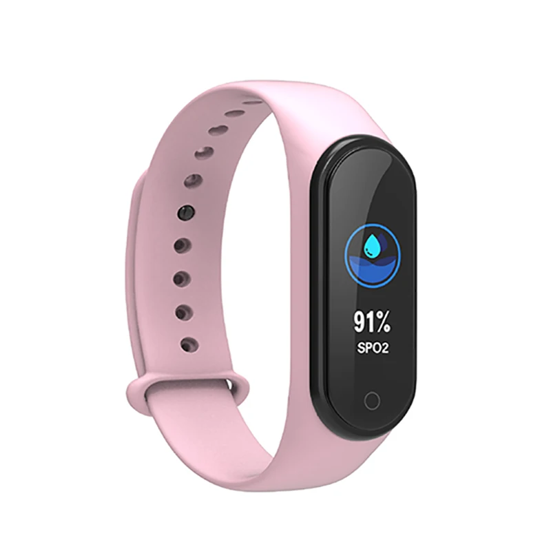 Pink Смарт-браслет M4, фитнес-трекер, смарт-часы, спортивные, пульсометр, пульсометр, умный браслет для женщин и мужчин, смарт-браслет - Цвет: Pink