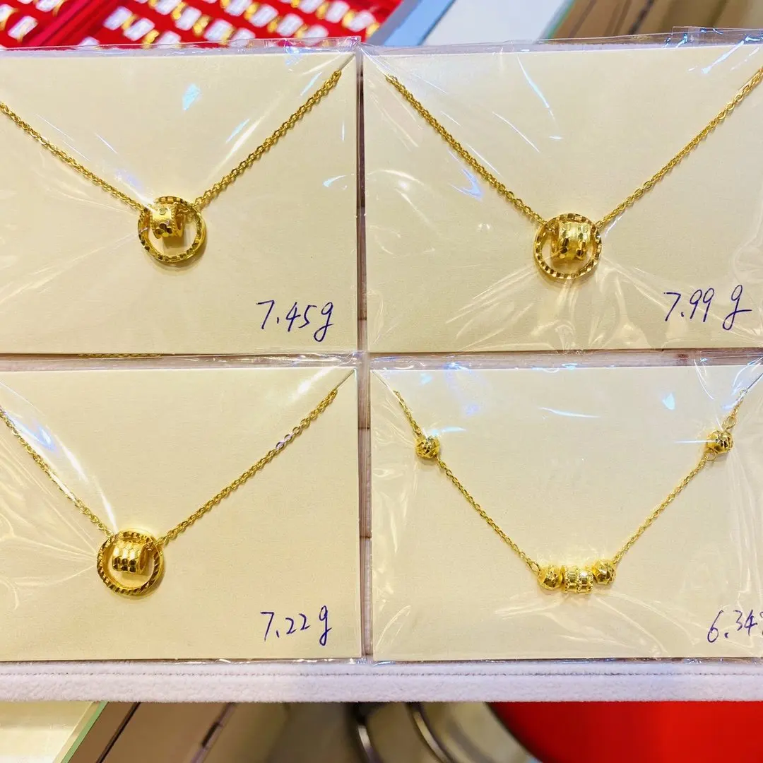 HX 24K ожерелье из чистого золота настоящая AU 999 цепочка твердого ярко простая