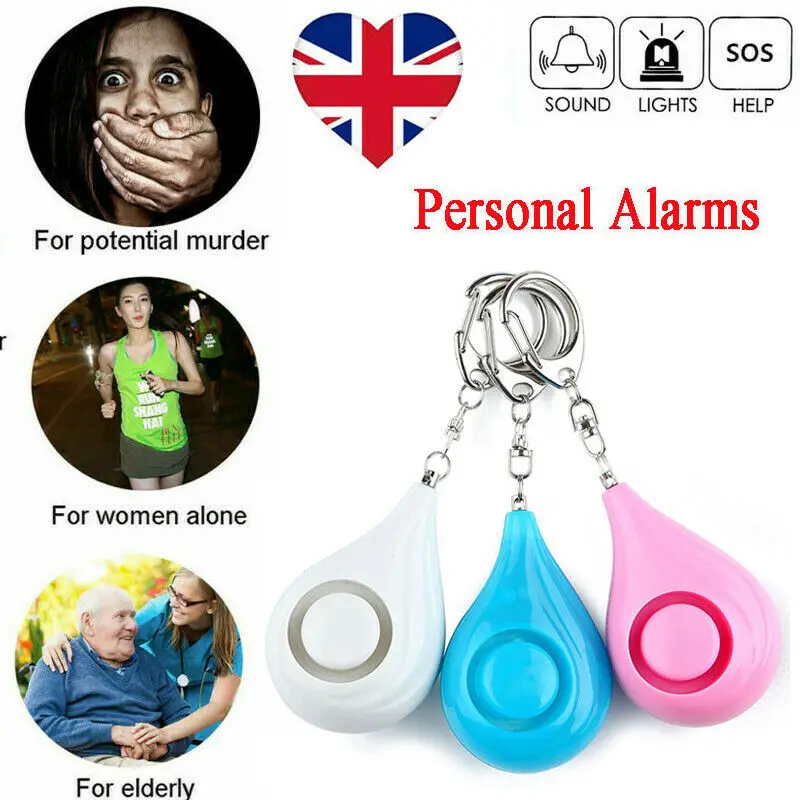 

Women Girl Key Chains Personal Protect Alarm 130DB Safe Sound Keychain Self defense Anti-rape Safety Gift For Lady Girls