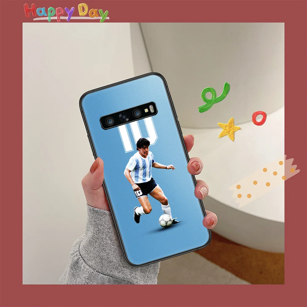 

Maradona football king Phone Case for Samsung Galaxy Note S 6 7 8 9 10 E 20 Ultra Edge Plus black Coque Fashion Shell Luxury