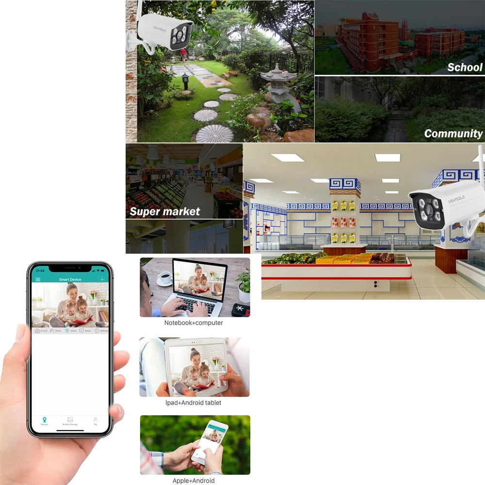 USAFEQLO HD 5 Мп цилиндрическая IP камера безопасности Wi Fi Сетевая Беспроводная