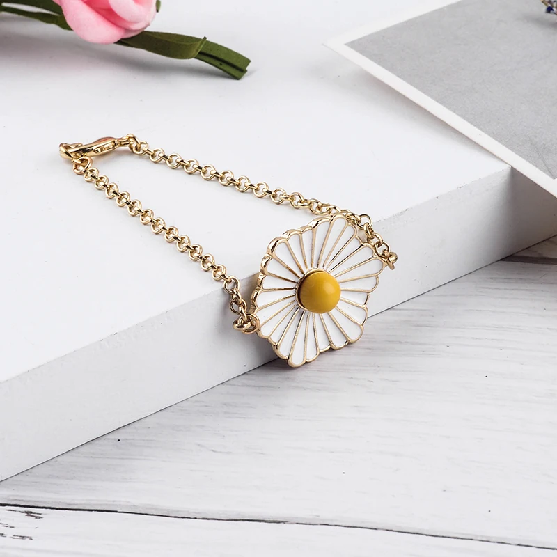 Эмалевый Цветочный браслет 2019 новые дизайнерские милые женские цепочки с