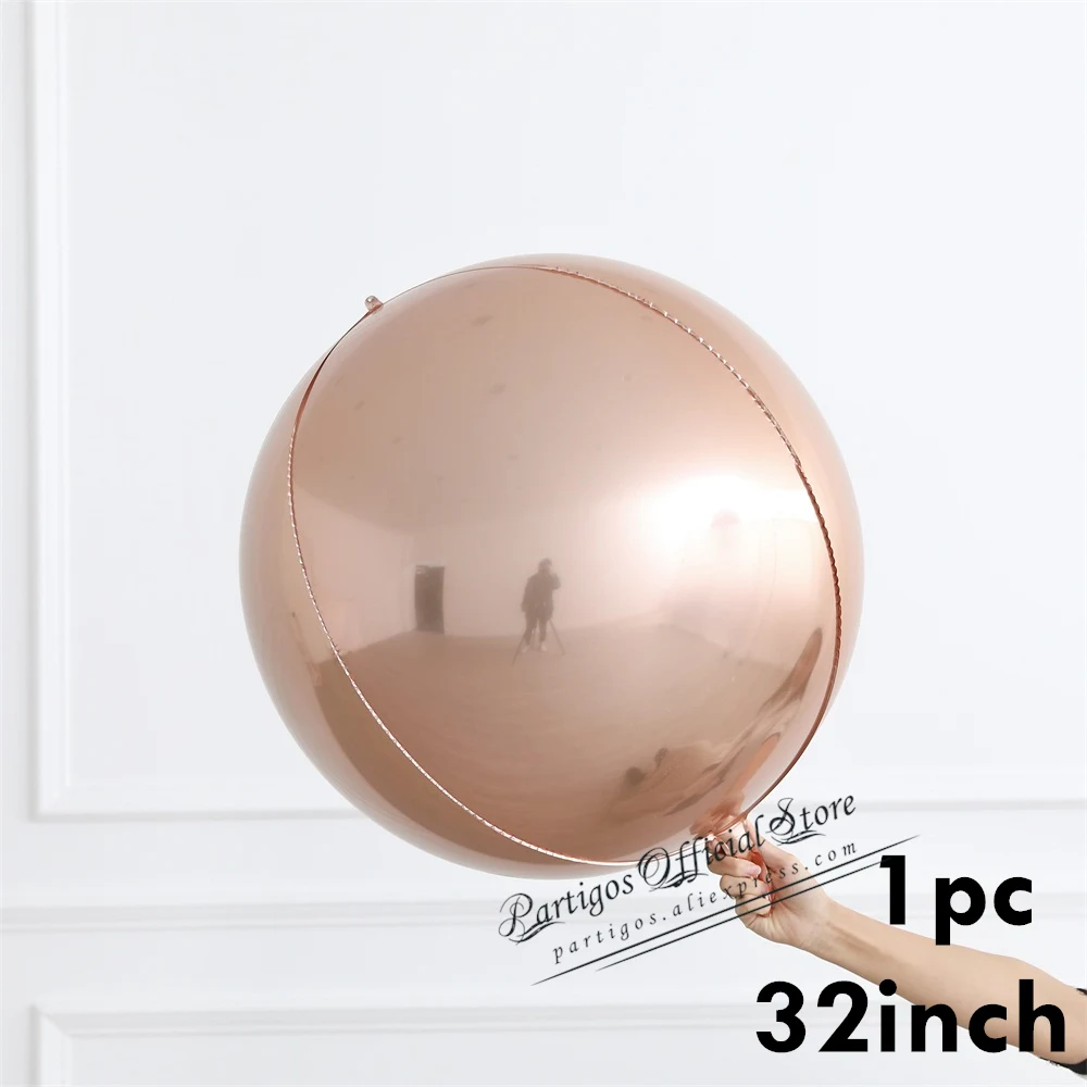 1 pc 32inch 1 компл. 4D розовое золото свадебные украшения, воздушные шары из фольги металлические блестящие звезды глобусы День Рождения Декор поставки баллоны с гелием - Цвет: 1 pc 32inch
