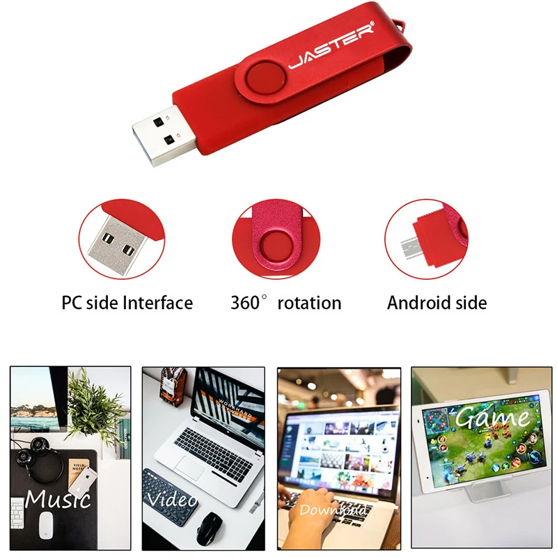 Высокоскоростной USB флеш накопитель JASTER OTG флешка 256 ГБ 128 64 32 2 0 флешка|USB