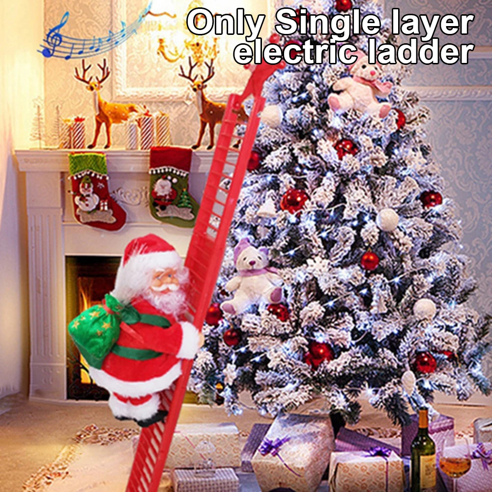 

Doll Tree Hanging Home Wall New Year Party Pendant Figurine Christmas Decoration Gift Electric Toy Santa Claus Climbing Ladder