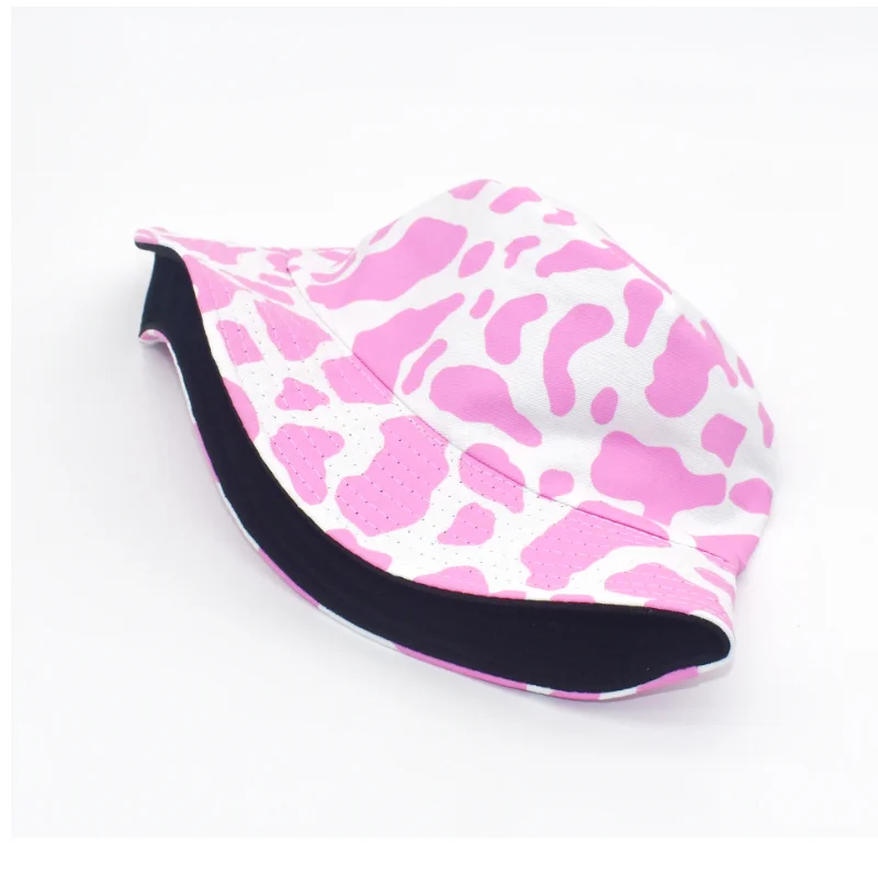

Europe and America New Style Cow Print Fisherman Hat Female Autumn And Winter Fashion Rainbow Casual Bucket Hat Unisex