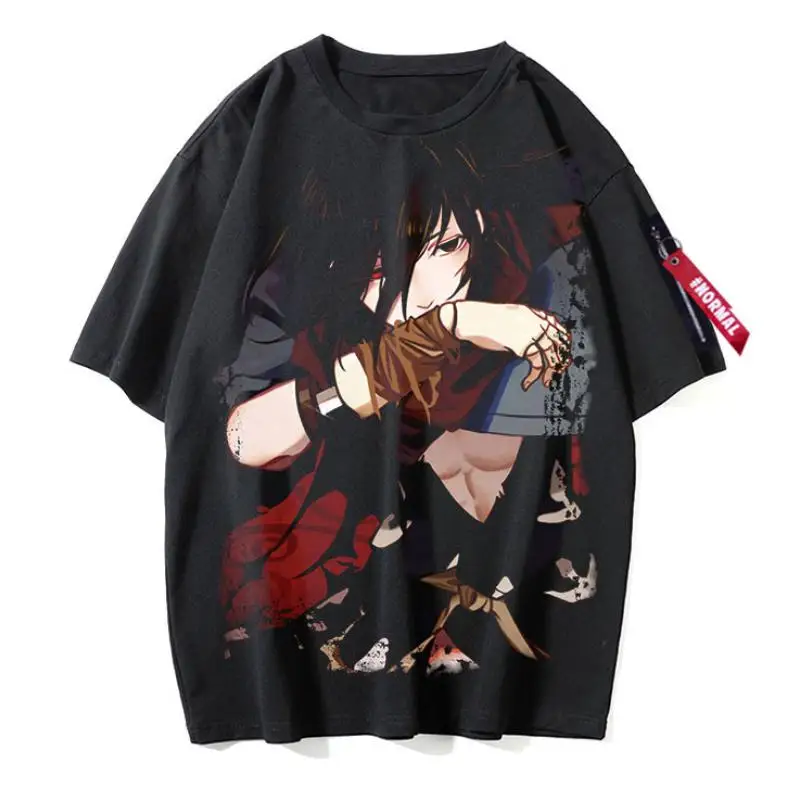 

Летняя Повседневная футболка Dororo с коротким рукавом, универсальный топ с круглым вырезом, новые модные рубашки с принтом