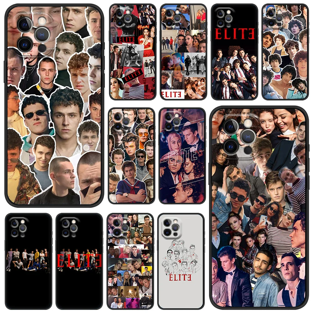 

Spanish TV series Elite Phone Case For iPhone 13 12 11 Pro MAX XR X SE XS 7 8 Plus Luxury iPhone13 Fundas Soft Black Cover Capa
