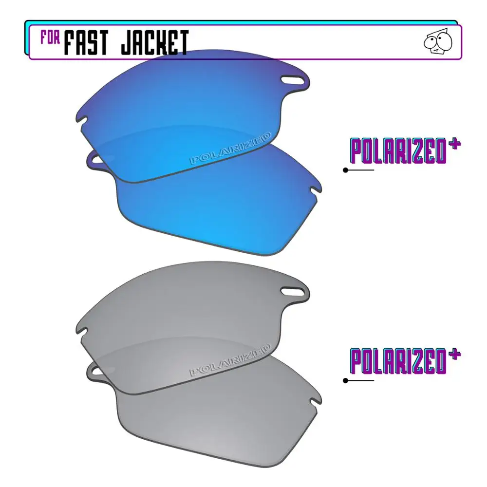 EZReplace Polarized Replacement Lenses for - Oakley Fast Jacket Sunglasses - Sir P Plus-BluePPlus