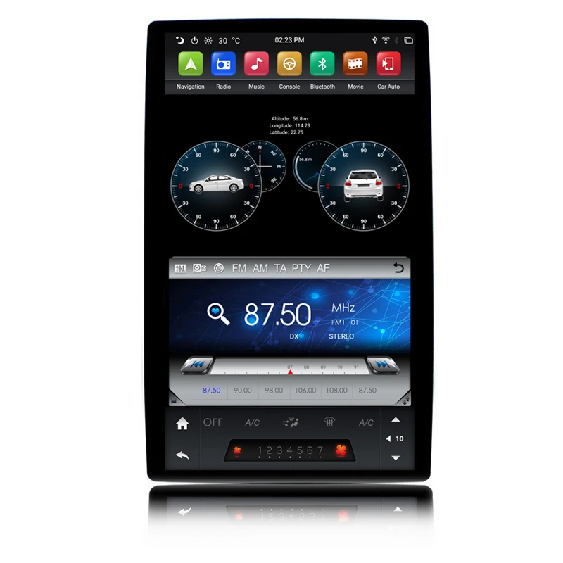 Автомагнитола PX6 мультимедийный плеер на Android 12 8 с экраном 1 дюймов 2 Din IPS 4 Гб ОЗУ 32