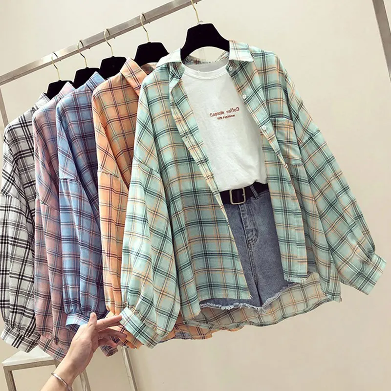 Рубашка женская с рукавом летучая мышь на пуговицах | Женская одежда