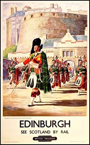 

Edinburh See Scotland by Train Metal Tin Sign 8x12 Inch Decor