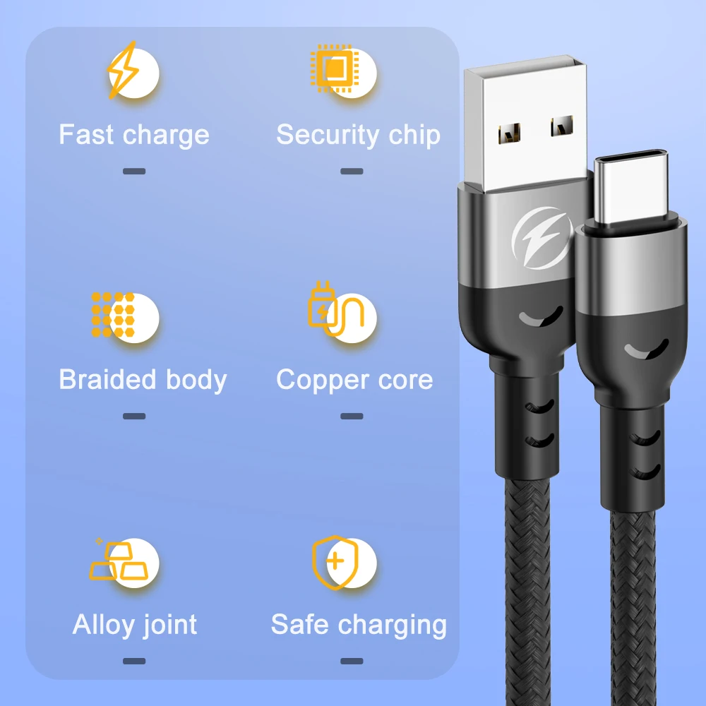 SeynLi USB Type C Cable Fast Charge Data For Xiaomi Redmi Note 8 9 10 Pro Charger Android Phone Cord | Мобильные телефоны и