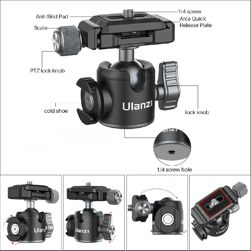 Ulanzi U-80L Arca Swill шариковая головка штатива для DSLR SLR камеры с быстроразъемной