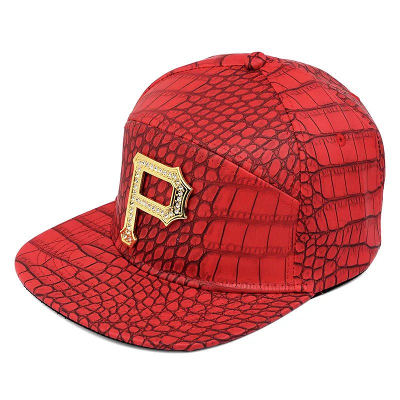 Men Caps Bone Baseball Belt Buckle Cool P Letter Flat Brim Hat Women Fashion Black Red Golden Hip Hop Skateboard Snapback