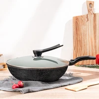 granite coating frying pan non stick wok no smoke induction cooker gas stove 32cm stir fry iron pot cooking pot kitchen pots